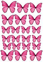 Цукрова картинка Метелики Рожеві