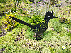 Фігура з металу Птах Каліфорнійська земляна зозуля для саду – декоративна садова прикраса, садовий декор із сталі