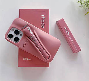 Чохол рожевий rhode з блиском для губ и без на iPhone 13 pro