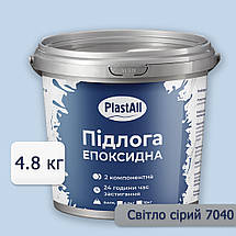 Епоксидна підлога наливна дуже міцна 4,8 кг на 15 м² світло-сіра kings, фото 4