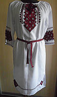 Плаття - вишиванка на білому льоні розмір S-M