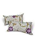 Комплект декоративних подушок Firanka Flowers 2шт 45х24см молочний з фіолетовим (п_0786), фото 2