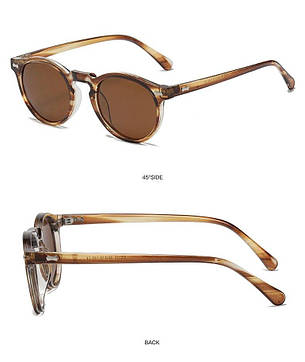 Сонцезахисні поляризаційні окуляри ретро Zolman C. 16 Brown Stripe/Brown, фото 3
