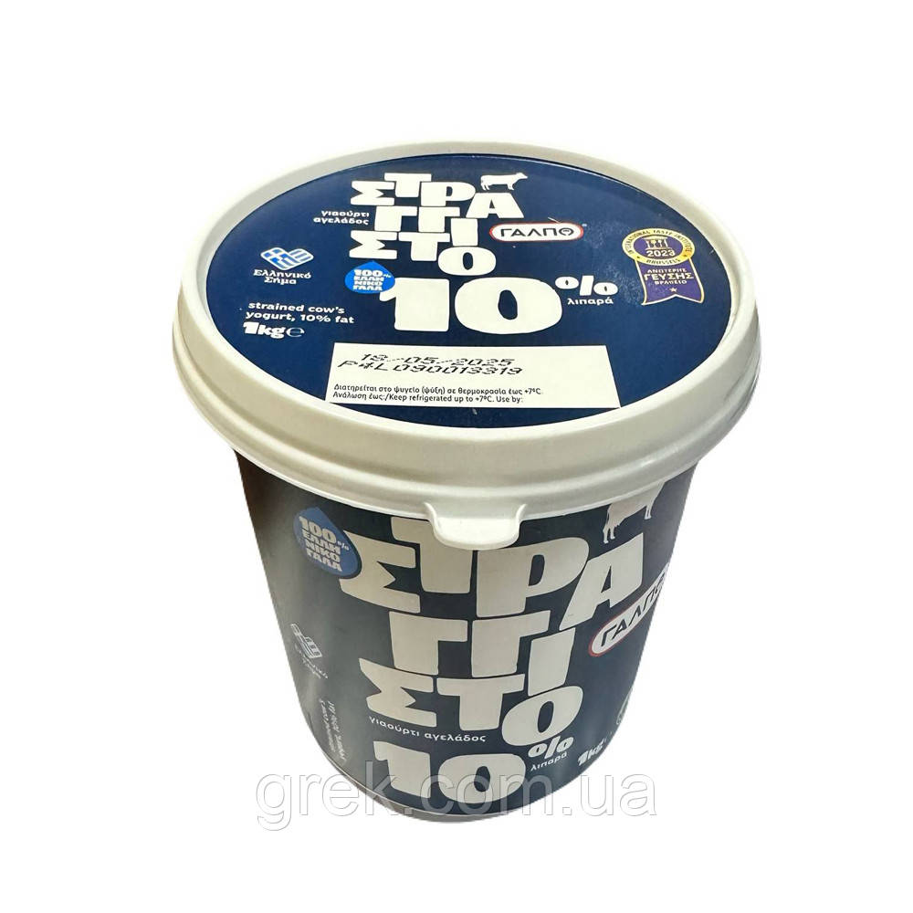 Йогурт грецький з коров'ячого молока зціджений 10% ΓΑΛΠΟ 1 кг, фото 1