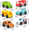 Набір дерев'яних іграшкових машинок Wanborns для малюків від 18 місяців до 3 років, 6 шт., фото 8