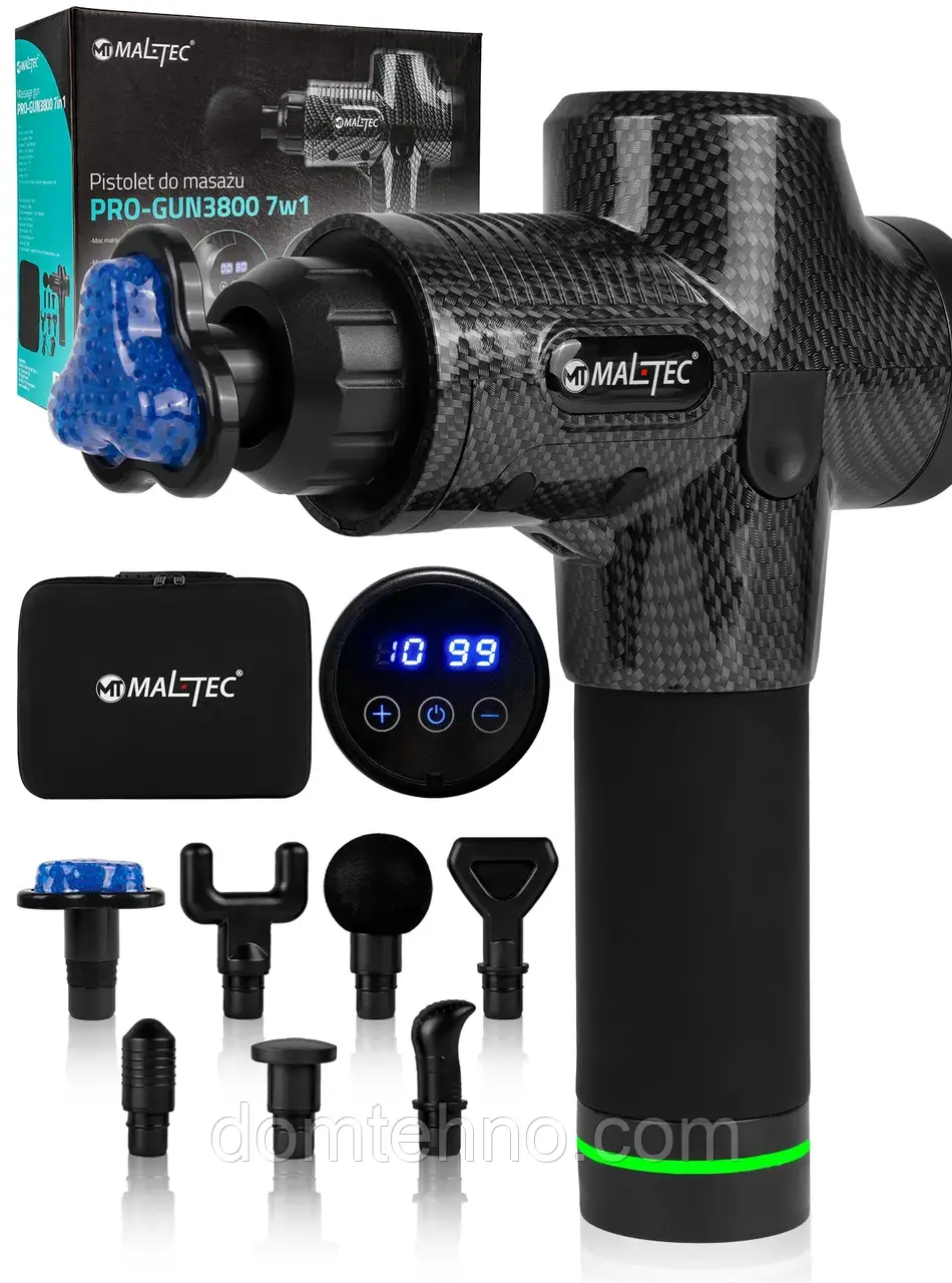 Вібромасажер Massage Gun 7in1 + додатковий охолоджуючий наконечник, фото 1