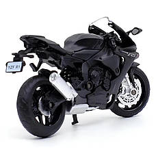 Модель мотоцикла Yamaha YZF-R1 масштаб: 1:18. Іграшковий мотоцикл Ямаха Р1 чорний, фото 6