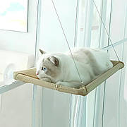 Підвісне віконне ліжечко для кота RESTEQ 55×35 см — гамак на вікно, лежак для кота, спальне місце на присосках