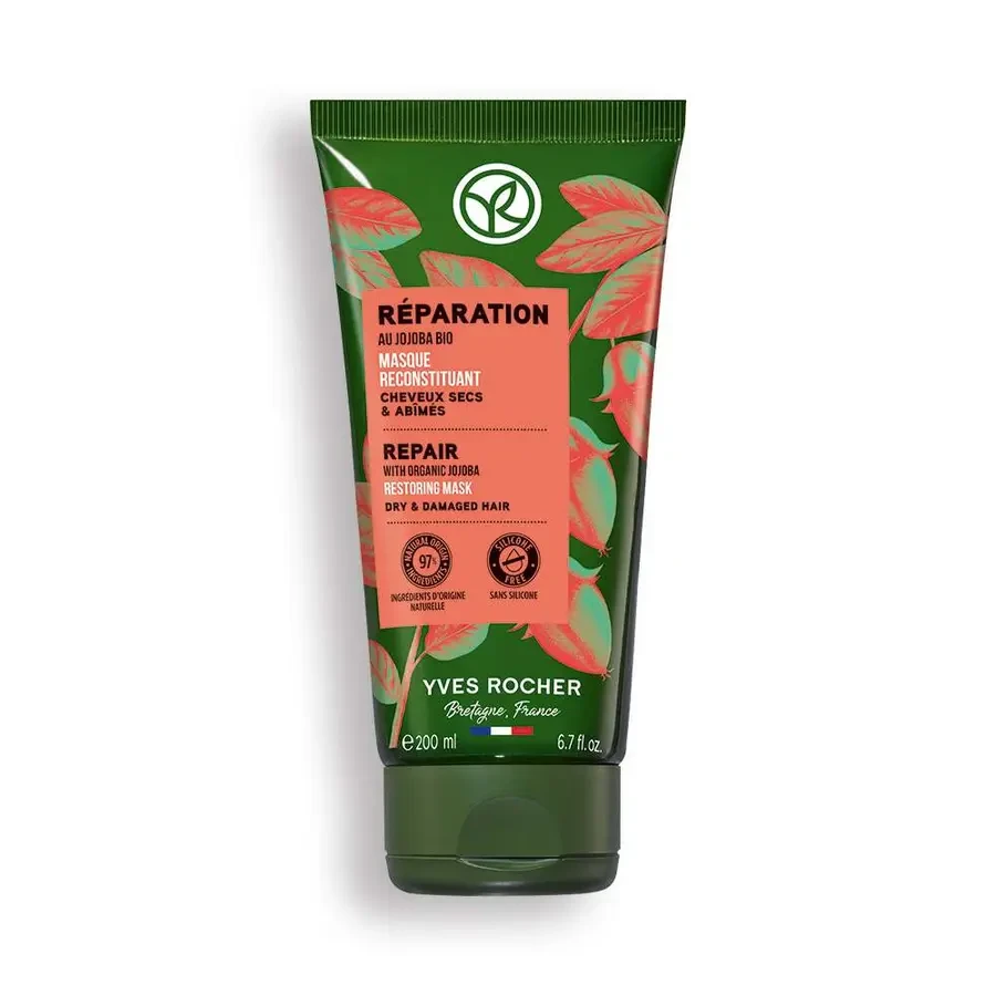 Маска для живлення і відновлення волосся з олією жожоба. Волосся у 50 разів міцніше. Yves Rocher 200 мл, фото 1