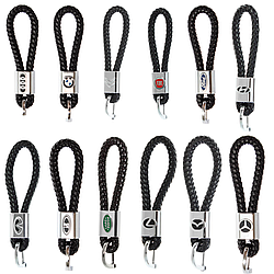 Шкіряний брелок-петля з логотипом Audi, BMW, Citroen, Fiat, Ford, Hyundai, Infiniti, Lada, Land Rover, Lexus,