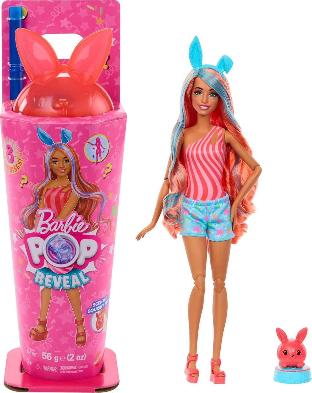 Лялька Барбі кольорове перевтілення Barbie Pop Reveal Series Doll & Accessories Set, Shakes Series Bright Bunny