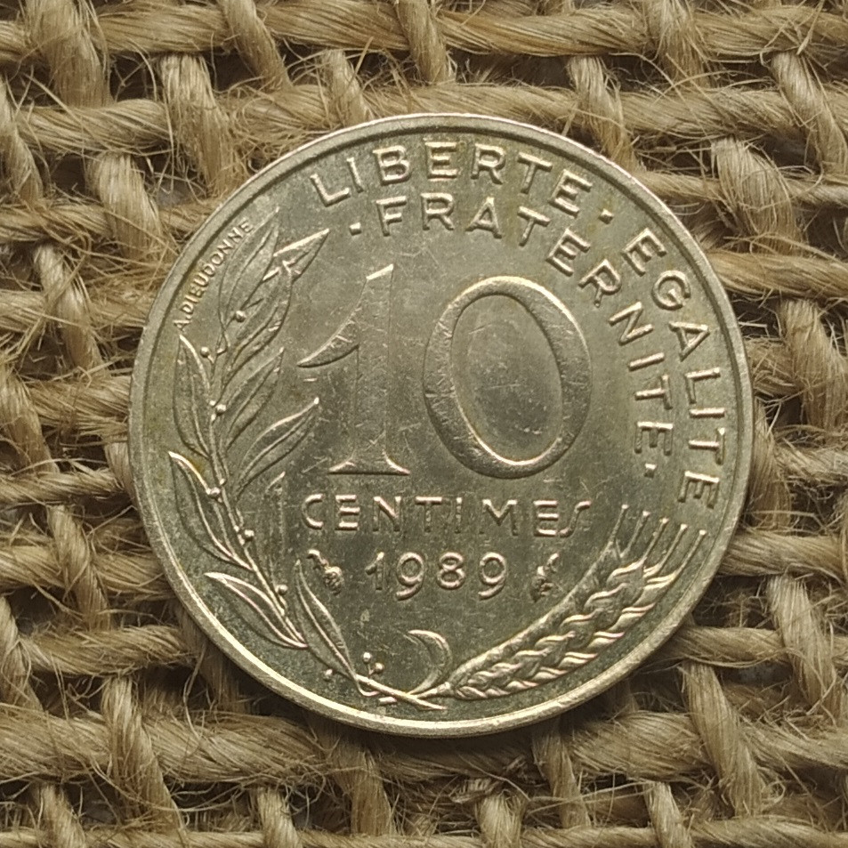 10 сантимiв 1989 року францiя