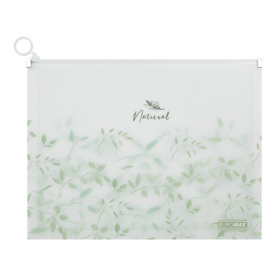 Папка - конверт Buromax на zip-блискавці А4 матовий напівпрозорий пластик, ARABESKI, білий (BM.3975-12)