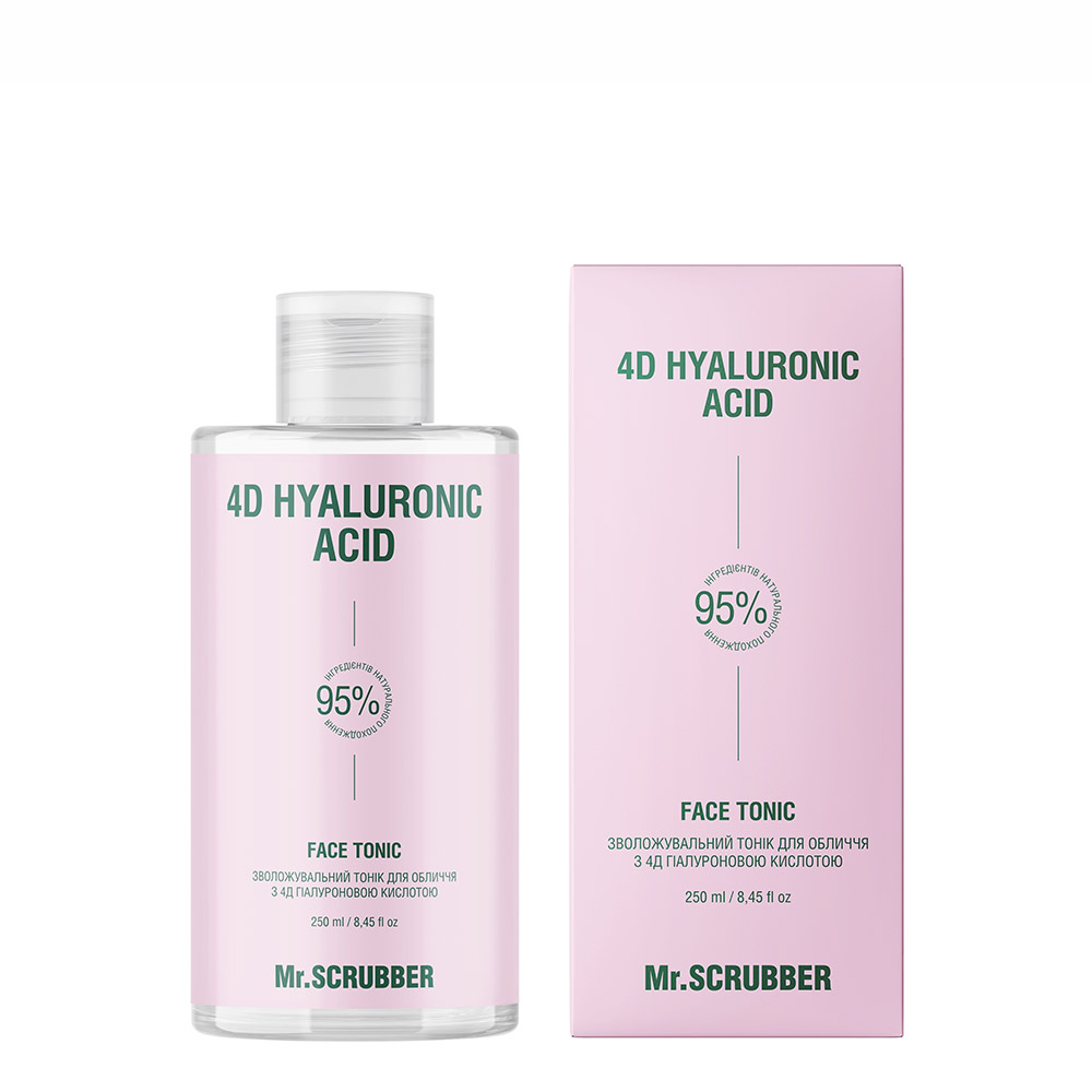 Зволожувальний тонік для обличчя 4D Hyaluronic Acid з 4Д гіалуроновою кислотою Mr.SCRUBBER 250 мл, фото 1