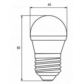 Лампочка EUROELECTRIC LED G45 5W E27 4000K 220V (LED-G45-05274(EE)), фото 3