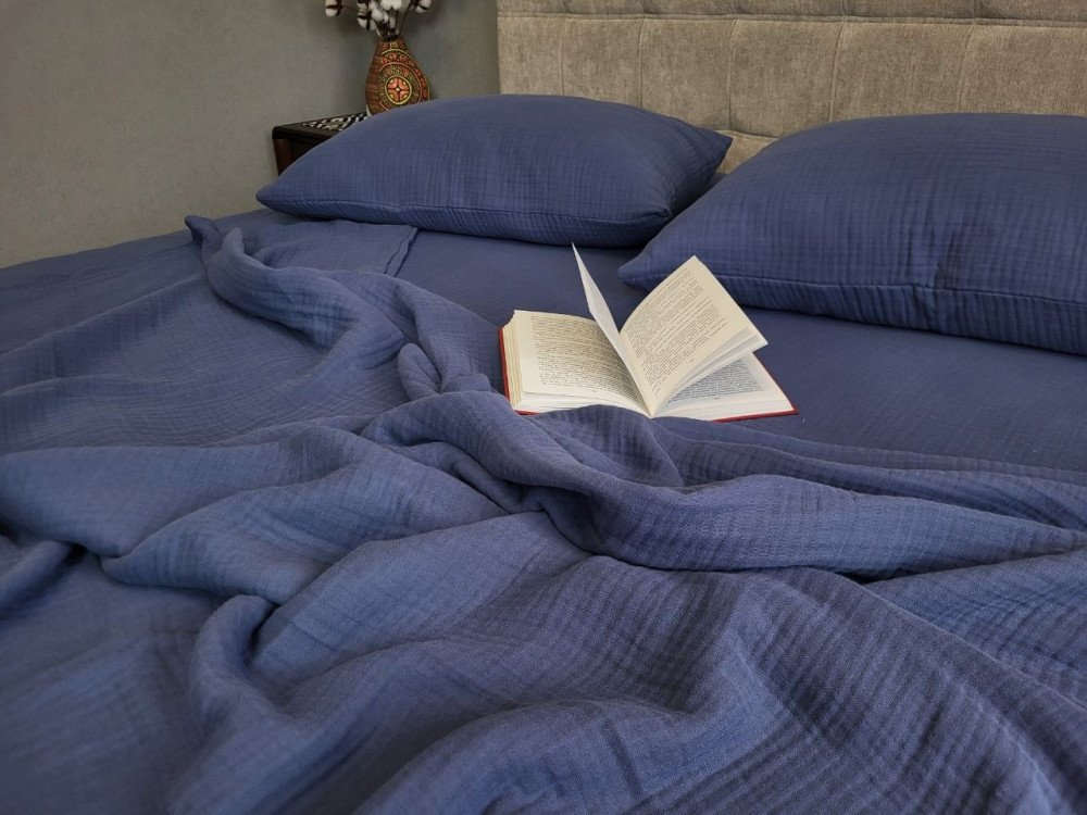 NAVY BLUE, MUSLIN (Полуторний)