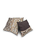 Комплект декоративних подушок Firanka Damask 2шт 45х45см, 1шт 37х37см, коричневий з молочним і золотистим (п_0789), фото 2