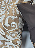 Комплект декоративних подушок Firanka Damask 2шт 45х45см, 1шт 37х37см, коричневий з молочним і золотистим (п_0789), фото 4