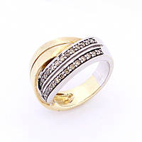 Золотое кольцо с коньячными бриллиантами