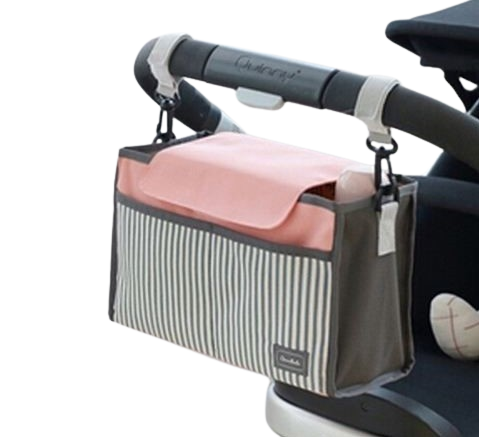 Універсальна сумка на коляску 30×18 см для мами органайзер Baby Go колір рожевий, фото 1