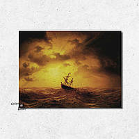Друк на полотні Бурхливе море Маркуса Ларссона 20x30
