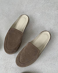 Замшеві мюлі колір візон