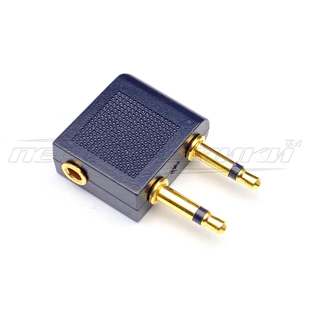 Перехідник 2*штекер 3.5 мм моно - гніздо 3.5 мм стерео