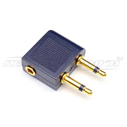 Перехідник 2*штекер 3.5 мм моно - гніздо 3.5 мм стерео, фото 1