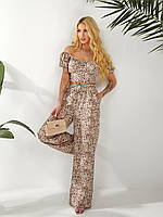 Жіночий літній костюм брюки з топом, фото 4