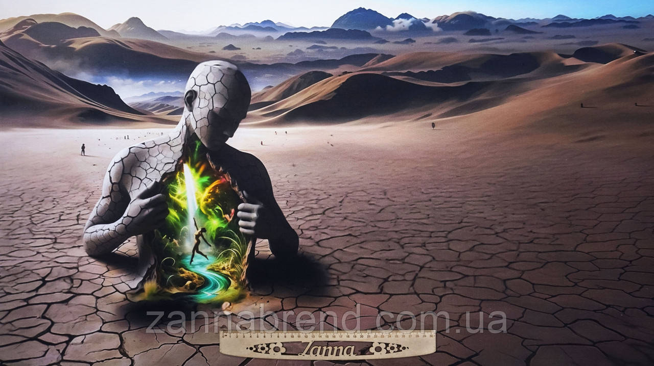 Стрейч-кулір (Супрем) колір коричнево-бежевий Купон 69 × 180 см "Внутрішній світ" (Туреччина), фото 1