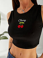 Кроп-топ з вишивкою “CHERRY”, фото 2