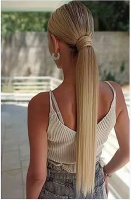 Шиньйон на резинці прямий хвіст блонд пшеничний (SHR-S24), фото 1