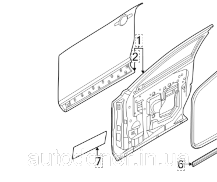 Двері голі передні праві Nissan Ariya (22-) H010M-5MPAA