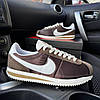 Кросівки Nike Cortez Brown Найк Кортез коричневі з білим знаком замша текстиль весна літо унісекс, фото 4