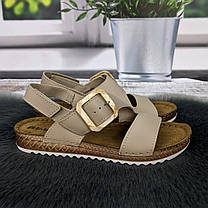 Босоніжки жіночі Inblu бежеві шкіряні з пряжкою 4901, фото 2