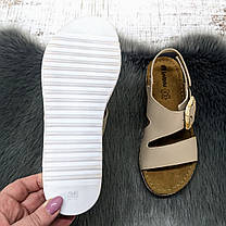 Босоніжки жіночі Inblu бежеві шкіряні з пряжкою 4901, фото 5