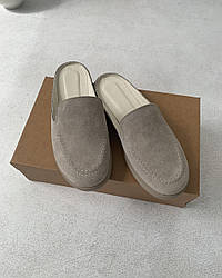 Бежеві замшеві мюлі
