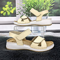 Сандалії босоніжки жіночі Inblu бежеві шкіряні на липучках 4904, фото 2