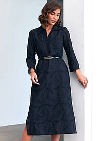 Сукня літня з прошви міді з поясом 44-50 розміри чорна