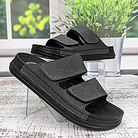 Шльопанці чоловічі Serra сірі на липучках 3928