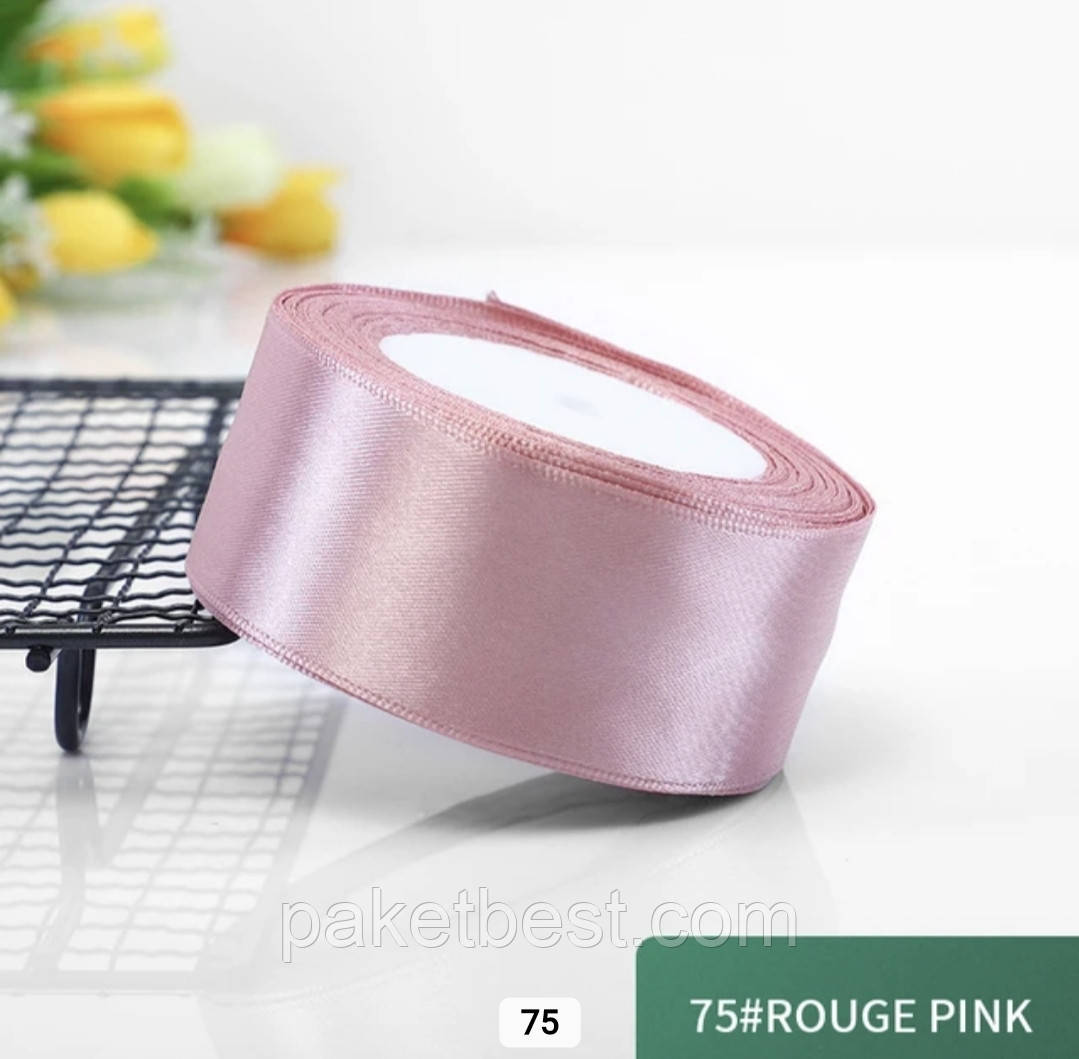 Стрічка атласна 4см/22,86 м Дика роза