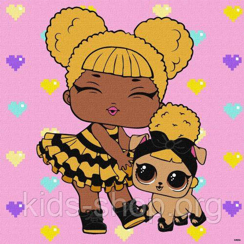 Картина за номерами "L.O.L. Surprise! TroopSurprise Queen Bee With Queen Pup" 40х40 см