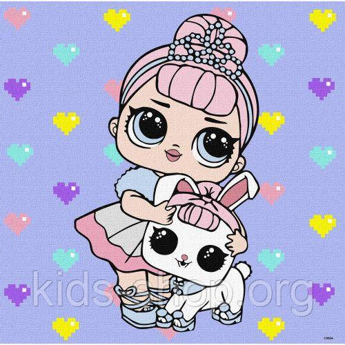 Картина за номерами з фарбами металік "L.O.L. Surprise! TroopSurprise Crystal Queen With Crystal Bunny" 40х40
