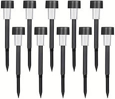 Набір садових світильників на сонячній батареї (10 шт., чорний колір)