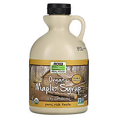 Кленовий сироп (бурштиновий), Maple Syrup, Now Foods, Real Food, органік, сорт А, 946 мл