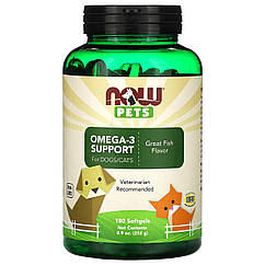 Омега-3 для котів і собак, Omega-3 for Dogs/Cat, Now Foods, чудова риба, 180 капсул, 252 г