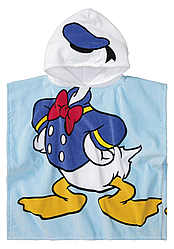 Disney Дитяче махрове пончо Donald Duck - дитячий рушник із капюшоном для пляжу та басайну