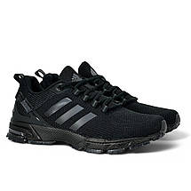 Чоловічі літні кросівки Adidas текстильні з сіткою чорні весняні, фото 5