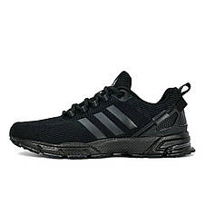 Чоловічі літні кросівки Adidas текстильні з сіткою чорні весняні, фото 3