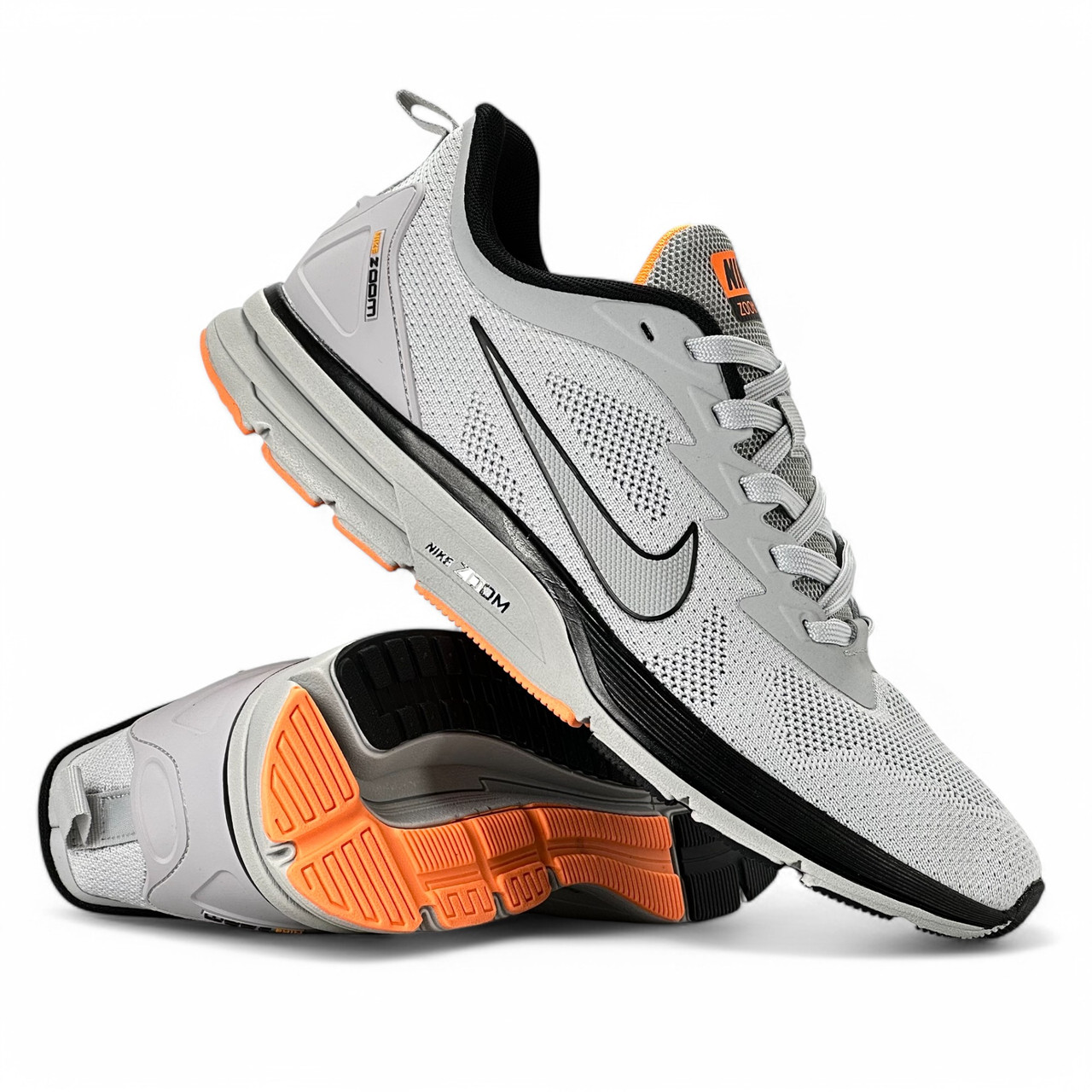 Чоловічі літні кросівки Nike Zoom текстильні з сіткою сірі весняні